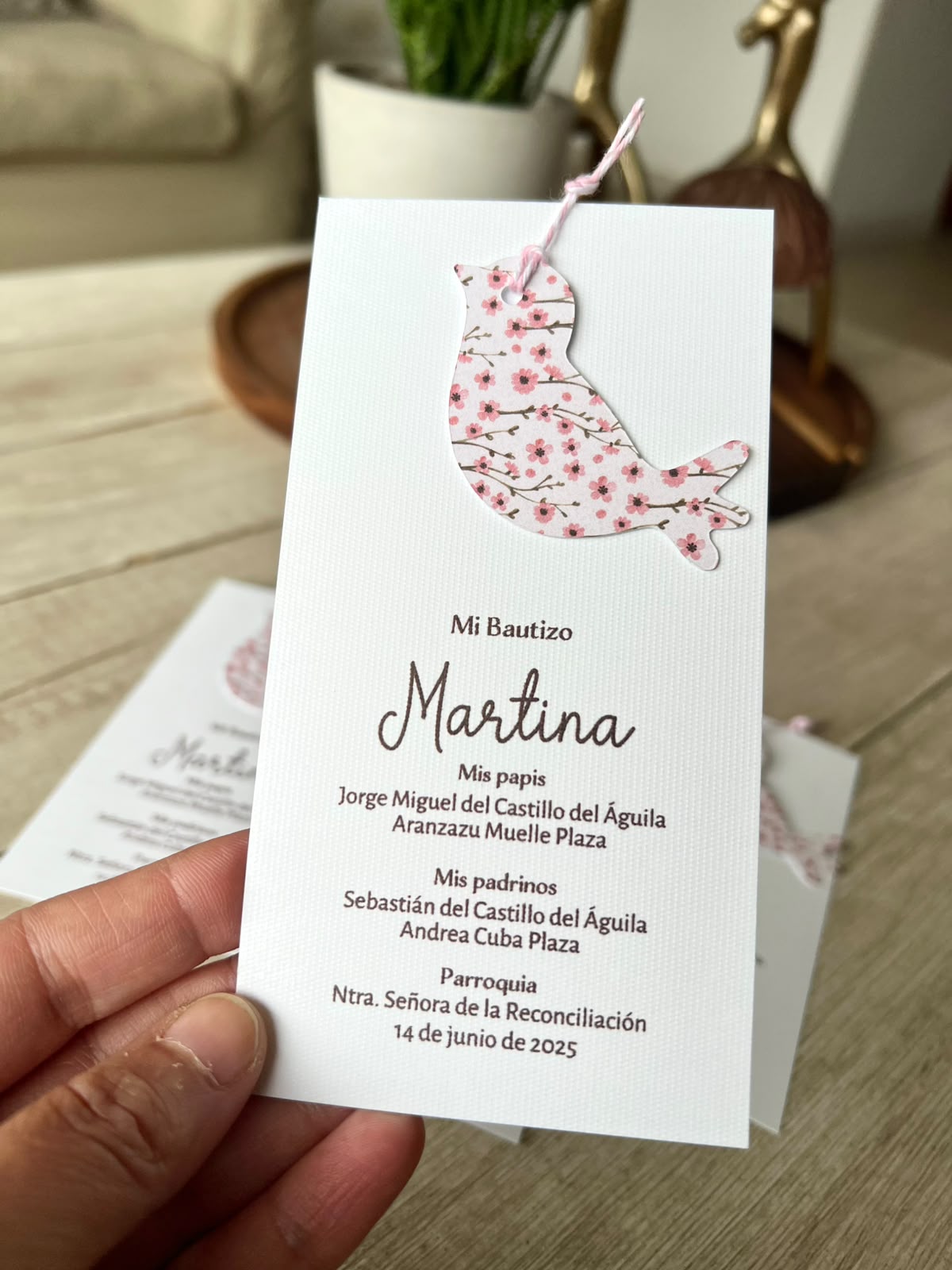 Invitación de bautizo personalizada