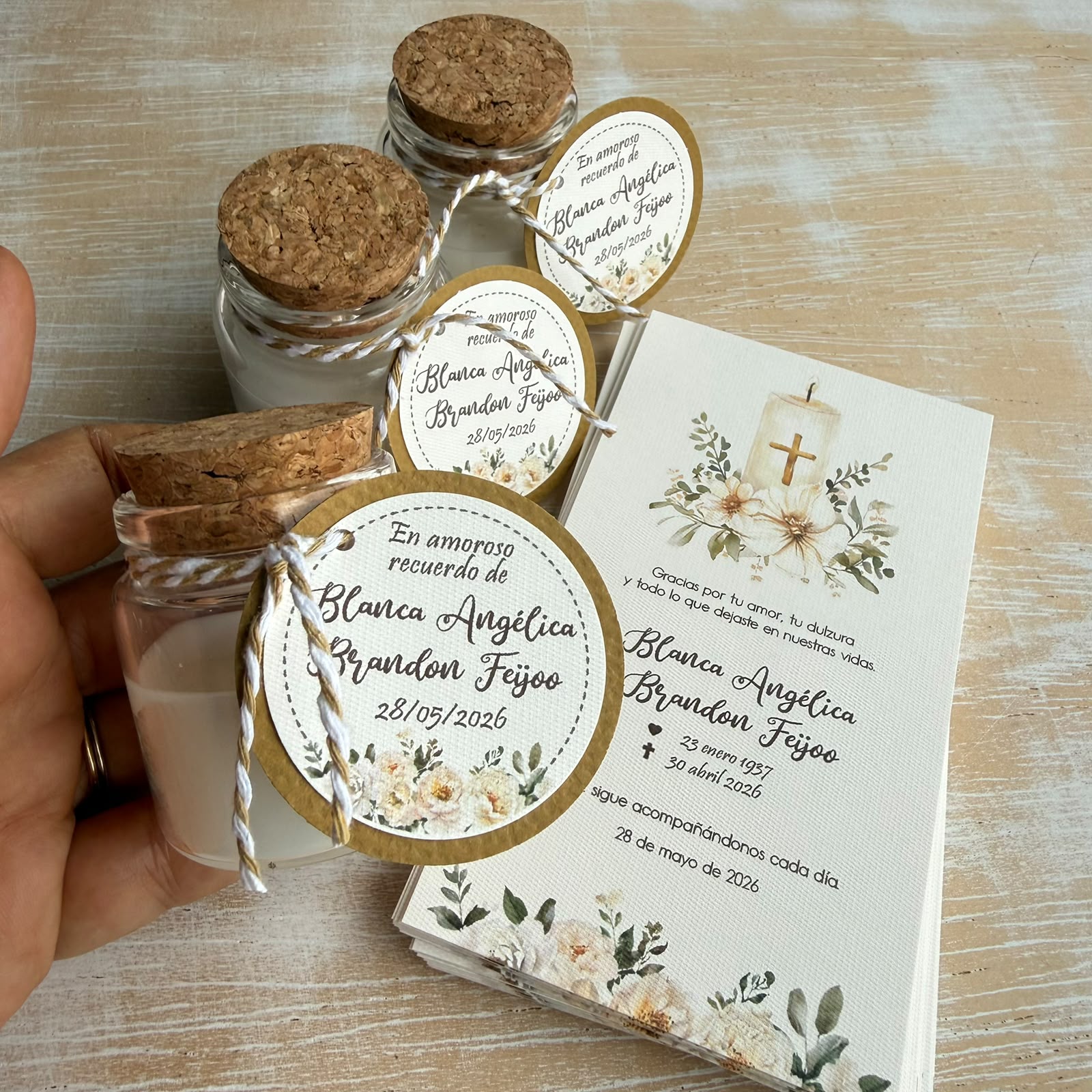 Recordatorio de misa de honras personalizado